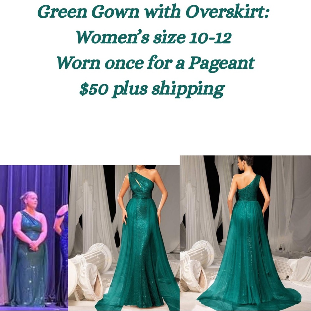 SHEIN One Shoulder Green Dress
